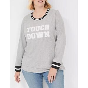 Lane Bryant TOUCH DOWN Football Sweatshirt Gray Size 18/20 NEW